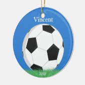 Kerstversiering uit de voetbalsport keramisch ornament (Links)