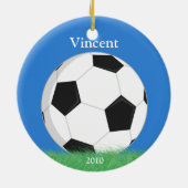 Kerstversiering uit de voetbalsport keramisch ornament (Achterkant)