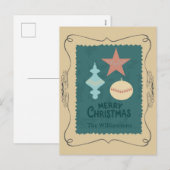 Kerstversiering uit het verleden feestdagenkaart (Voorkant / Achterkant)