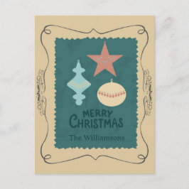 Kerstversiering uit het verleden feestdagenkaart
