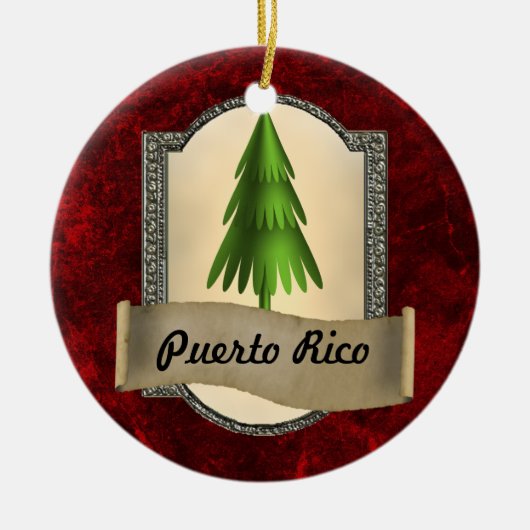 kerstversiering uit Puerto Rico Keramisch Ornament (Voorkant)