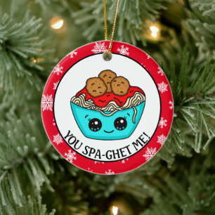 kerstversiering uit Spaghetti   Romantic Pun Keramisch Ornament