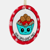 kerstversiering uit Spaghetti | Romantic Pun Keramisch Ornament (Rechts)
