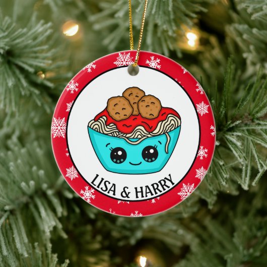 kerstversiering uit Spaghetti | Romantic Pun Keramisch Ornament (Boom)