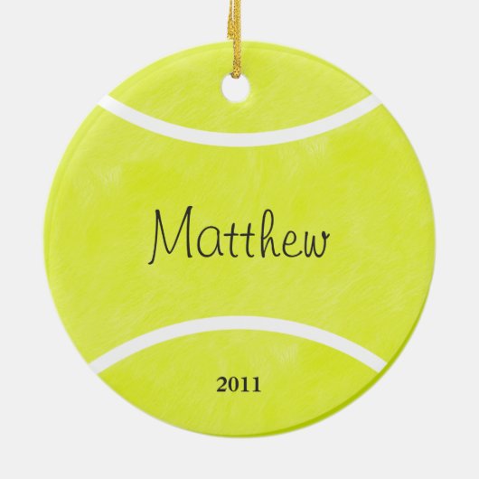 kerstversiering uit Tennis Ball Keramisch Ornament (Achterkant)