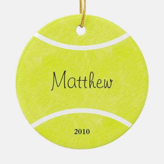 kerstversiering uit Tennis Ball Keramisch Ornament (Voorkant)