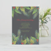 Kerstversiering Uitnodiging (Staand voorkant)