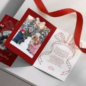 Kerstversiering Uniek lint Bow Twee foto's Kaart
