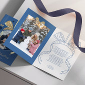Kerstversiering Uniek lint Bow Twee foto's Kaart