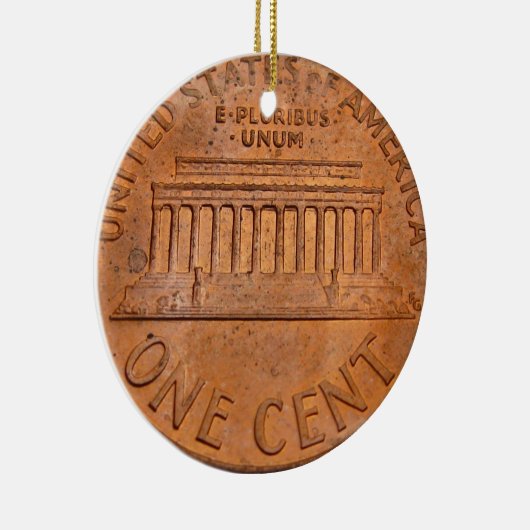 kerstversiering van 1 cent keramisch ornament (Rechts)