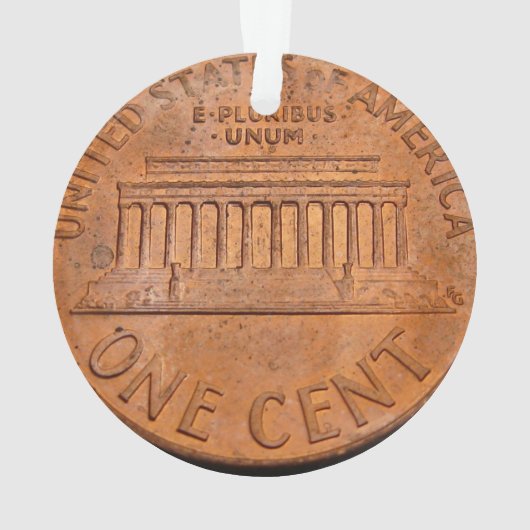 kerstversiering van 1 cent ornament (achterkant)