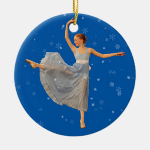 kerstversiering van Ballet Dancer op blauw Keramisch Ornament