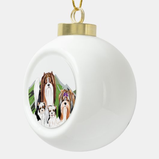 kerstversiering van Biewer Terrier Keramische Bal Ornament (Rechts)