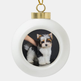 kerstversiering van Biewer Terrier Keramische Bal Ornament