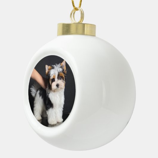kerstversiering van Biewer Terrier Keramische Bal Ornament (Rechts)