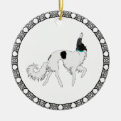 kerstversiering van Borzoi Keramisch Ornament (Voorkant)