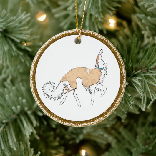 kerstversiering van Borzoi Keramisch Ornament (Boom)