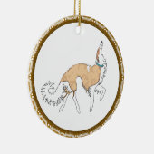 kerstversiering van Borzoi Keramisch Ornament (Rechts)