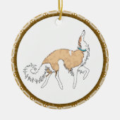 kerstversiering van Borzoi Keramisch Ornament (Voorkant)