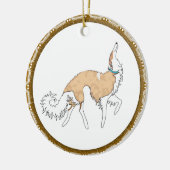 kerstversiering van Borzoi Keramisch Ornament (Links)