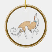 kerstversiering van Borzoi Keramisch Ornament (Achterkant)