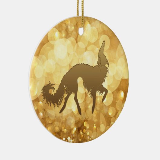 kerstversiering van Borzoi Keramisch Ornament (Rechts)