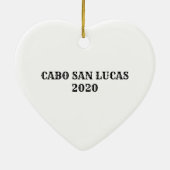Kerstversiering van Cabo San Lucas met datum Keramisch Ornament (Achterkant)