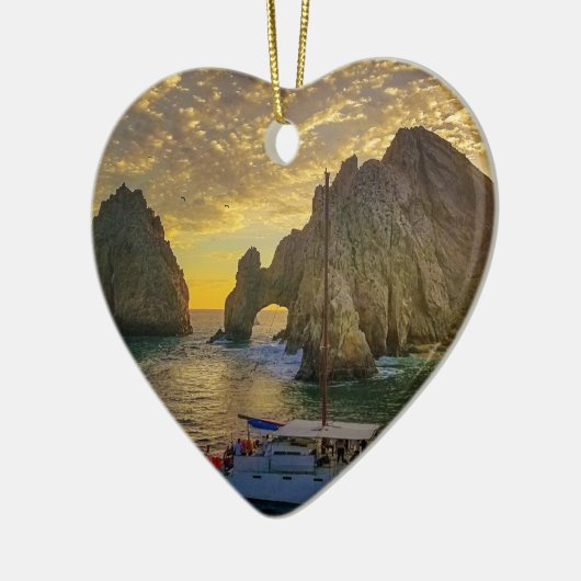 Kerstversiering van Cabo San Lucas met datum Keramisch Ornament (Links)