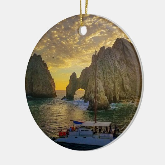 Kerstversiering van Cabo San Lucas met datum Keramisch Ornament (Links)