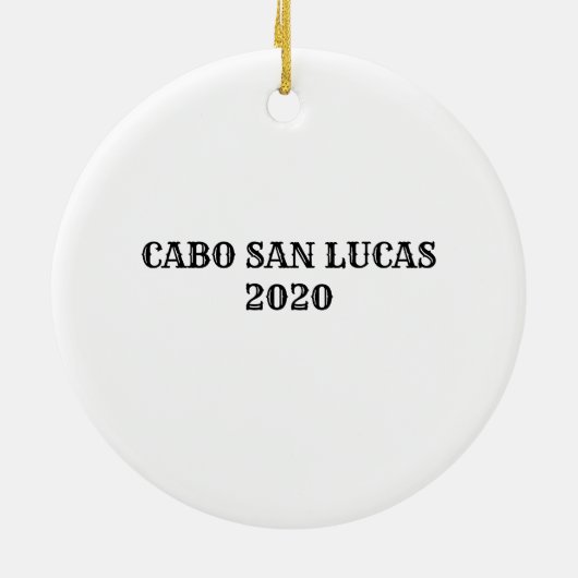 Kerstversiering van Cabo San Lucas met datum Keramisch Ornament (Achterkant)