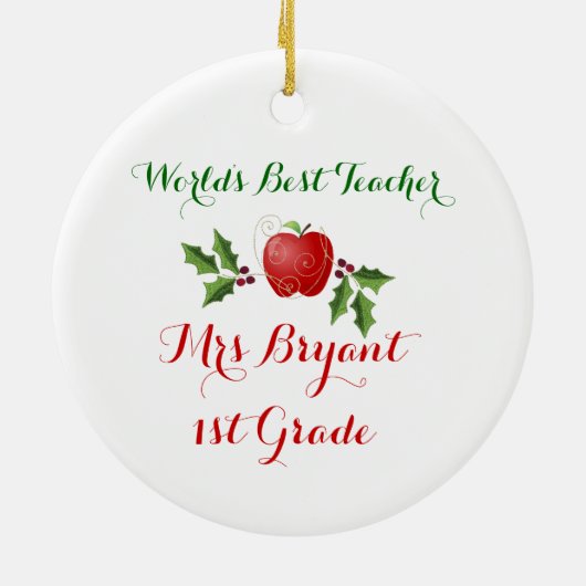 kerstversiering van de aangepaste leraar keramisch ornament (Achterkant)