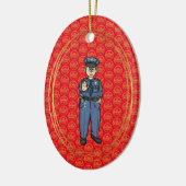 Kerstversiering van de Amerikaanse grensagent voor Keramisch Ornament (Links)