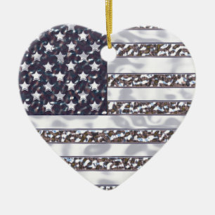 kerstversiering van de Amerikaanse vlag Chrome Keramisch Ornament