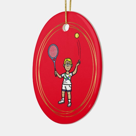 kerstversiering van de blonde mannetjestennis keramisch ornament (Links)