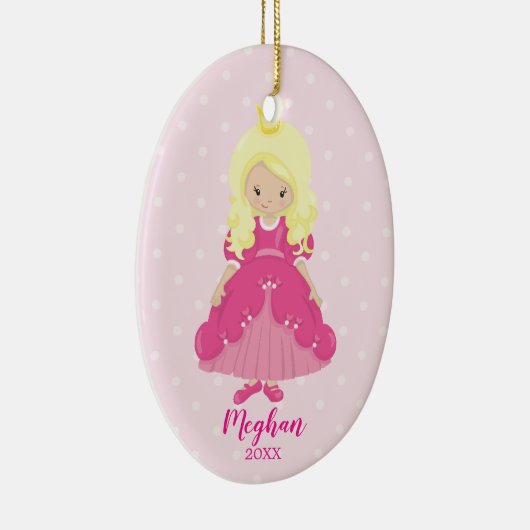  kerstversiering van de Blonde Princess Keramisch Ornament (Rechts)