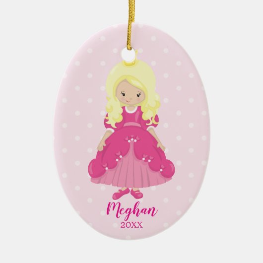  kerstversiering van de Blonde Princess Keramisch Ornament (Voorkant)