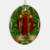 Kerstversiering van de deelstaat Alabama Keramisch Ornament (Rechts)