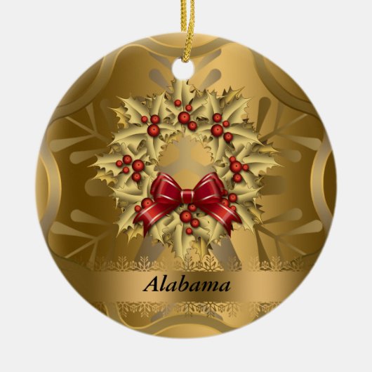 Kerstversiering van de deelstaat Alabama Keramisch Ornament (Voorkant)