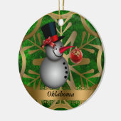 Kerstversiering van de deelstaat Oklahoma Keramisch Ornament (Links)