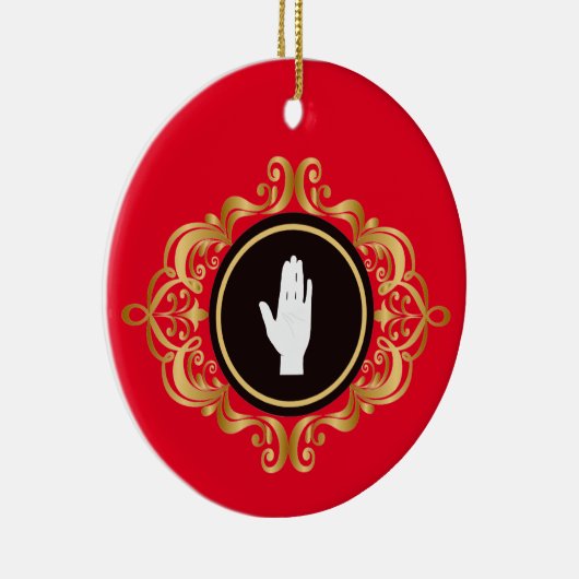 Kerstversiering van de linkerkerst keramisch ornament (Rechts)