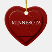 kerstversiering van de Minnesota Heart Map Keramisch Ornament (Voorkant)