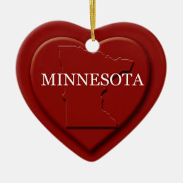 kerstversiering van de Minnesota Heart Map Keramisch Ornament