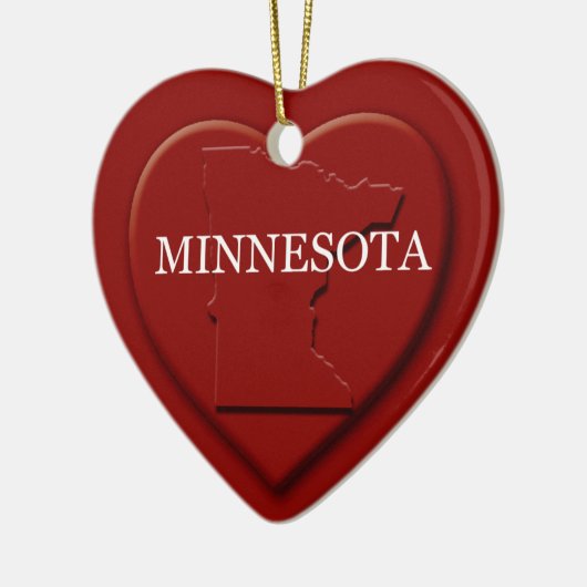 kerstversiering van de Minnesota Heart Map Keramisch Ornament (Links)