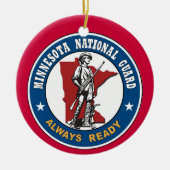 kerstversiering van de nationale garde van Minneso Keramisch Ornament (Voorkant)