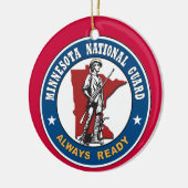 kerstversiering van de nationale garde van Minneso Keramisch Ornament (Links)