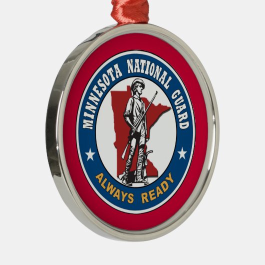 kerstversiering van de nationale garde van Minneso Metalen Ornament (Rechts)