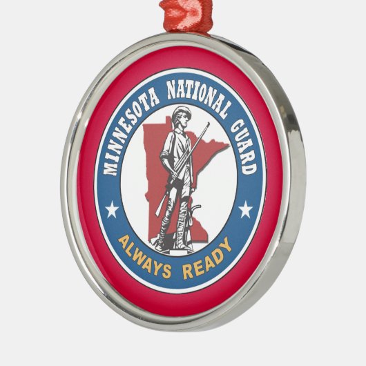 kerstversiering van de nationale garde van Minneso Metalen Ornament (Links)