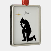 Kerstversiering van de politieagent Kneeling Metalen Ornament (Rechts)