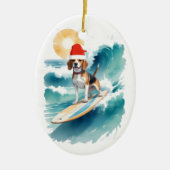 Kerstversiering van de Santa Beagle Keramisch Ornament (Voorkant)