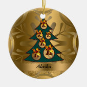 kerstversiering van de staat Alaska Keramisch Ornament (Voorkant)